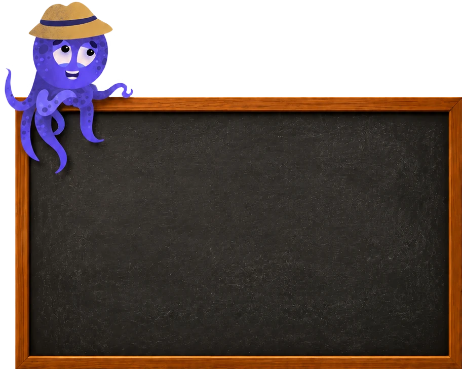 A chalkboard with the Octopi mascot, GTO and Exploits Venn diagram